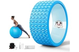 HAPBEAR Yoga Wheel - Yoga Wheel Set with 26'' Anti-Burst Exercise Ball – 12'' PP Inner Core Spine Alignment Tool for Back Pai