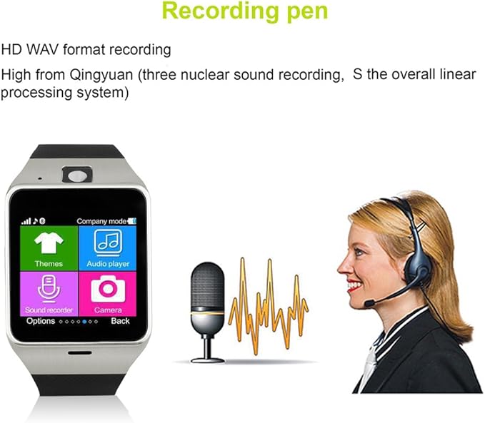 Excelvan GV18 - Smartwatch Reloj NFC Smartphone Libre 2G SIM ...