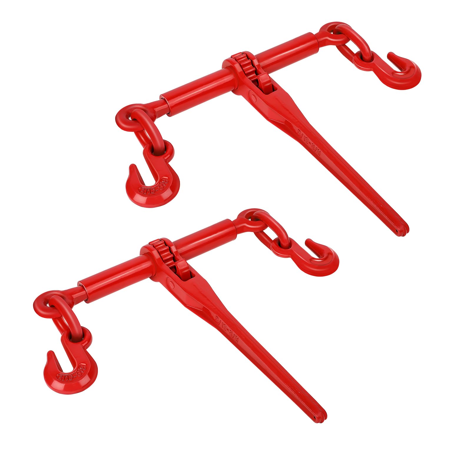 Photo 1 of 2 Pack 5/16 to 3/8" Ratchet Chain Load Binders, Load Binder with 5400LBS Working Load Limit, Chain Binder Breaking Strength up to 19000LBS, Ratchet Binder for Truck, Tie Down, Hauling, Towing