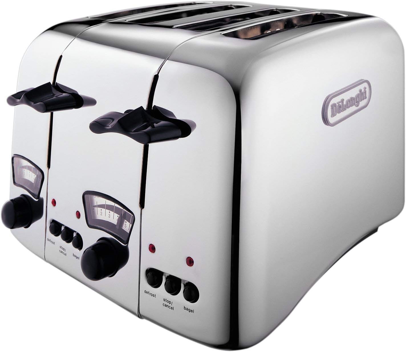 Delonghi CTO4.C Retro Style Stainless Steel 4 Slice Bread Toaster