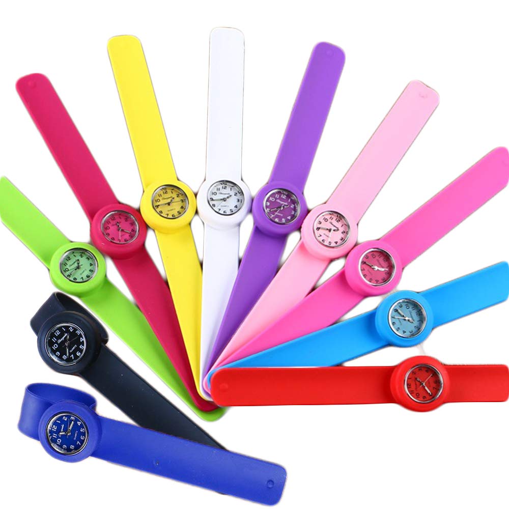 Tocosy Slap on Watch Silicone Quartz Number Sport Wrist Band Children Girl Lady Women Men Boy Unisex Slap Kids Watches