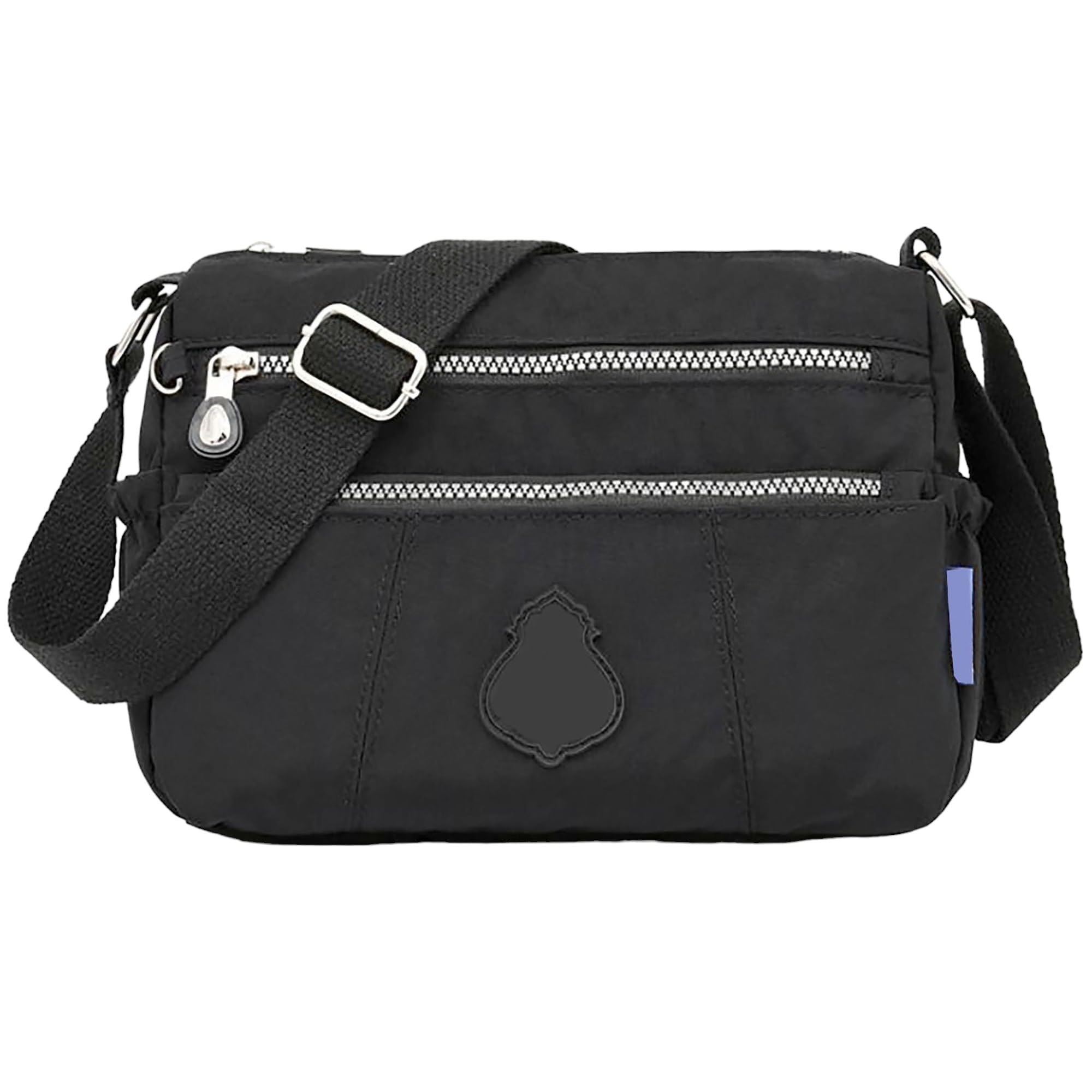GFM® Womens Small Size Waterproof Nylon Cross Body Shoulder Bag - Travel, Holidays, Causal Day Use S1-1217-Black- (NCB-6) (NCB-1217-KL)