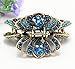 Vintage Blue color Swarovski Crystal Butterfly Hair Claw Clip 89