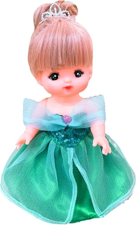 Amazon メルちゃん服と通用サイズ アリエル風 人魚姫 プリンセスドレス 25ｃｍ 26 人形洋服 着せ替え服 緑 ドレス アクセサリー おもちゃ