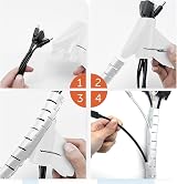 shinfly Cable Tidy Sleeve 3m Wire Organizer 16/22mm with Clip White view 7