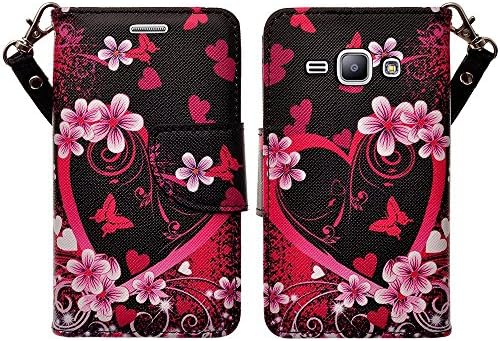 GW Case Compatible for Samsung Galaxy S3 Wallet Case, Wrist Strap Flip Folio [Kickstand] Pu Leather Wallet Case with ID&Credit Card Slot for Galaxy S3 - Hot Pink Heart Sensation