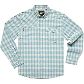 Howler Brothers Men's Matagorda Longsleeve Shirt, Landon Plaid/Summer Sky