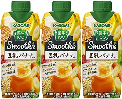 Amazon カゴメ 野菜生活100 Smoothie 豆乳バナナmix 330ml 3個 野菜ジュース フルーツジュース 通販