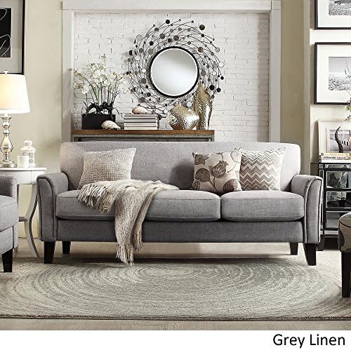 TRIBECCA HOME Uptown Modern Sofa - Grey Linen