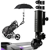 Cartalia Heavy Duty Golf Push Cart Umbrella Holder, Upgraded Aluminium Alloy Base Ultra Windproof, Universal Umbrella Stand for Electric Lawn Mower, Stroller, Wheelchair, Mobility Scooter, Beach Chair