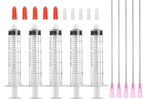 OTWOOI 20ml Luer Lock Syringes with 18 Gauge 4 Inch Blunt Tip Needles for Precision Liquid Dispensing, Oil or Glue Applicator, Refilling Ink Cartridges