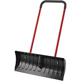 30 Inch Snow Shovel for Driveway, Heavy-Duty Snow Pusher &amp; Snow Plow, Lightweight Wide Blade for Fast Snow Removal, Back Saver Winter Tool for Driveway, Sidewalk, Patio, Deck