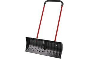 BREWIN TOOLS 30” Snow Shovel, Heavy-Duty Snow Pusher & Snow Plow, Ergonomic Handle, Lightweight Wide Blade for Fast Snow Removal, Back Saver Winter Tool for Driveway, Sidewalk, Patio, Deck