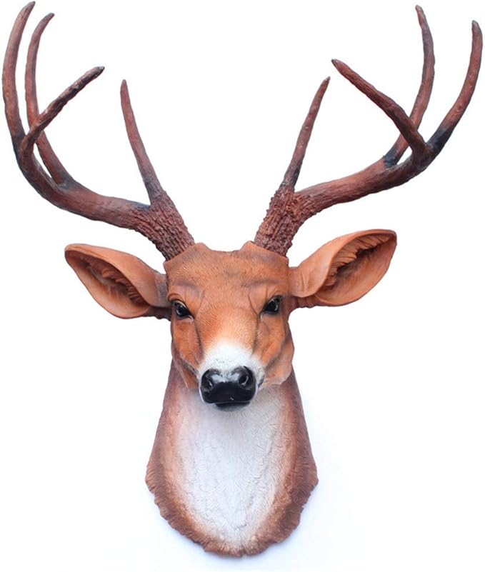 MICROSHE Decorative Display Ledge Faux Deer Antlers Head Single Wall Hooks Hanging Animal Shaped