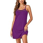 OPOIPIN Women's Full Slip Sexy Lace Chemise Nightgown Babydoll Lingerie Spaghetti Strap Scoop Neck Nightdress