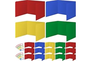 ZSMKJIAYE 24 Pack Desk Dividers for Students Plastic Sturdy and Waterproof Study Carrel Dividers Easy to Clean Privacy Folders Colourful Classroom Privacy Shields for School Study Teacher Supplies