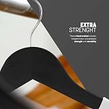 KEPLIN Strong Wooden Hangers 360° Rotating Hook 20 Pack Black view 5