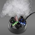 FITNATE Three-Head Mist Maker, Larger Fogger with 12 LED Light Fog Machine 1500ML/H Atomizer for Halloween, Pond, Garden, Rockery,Yard