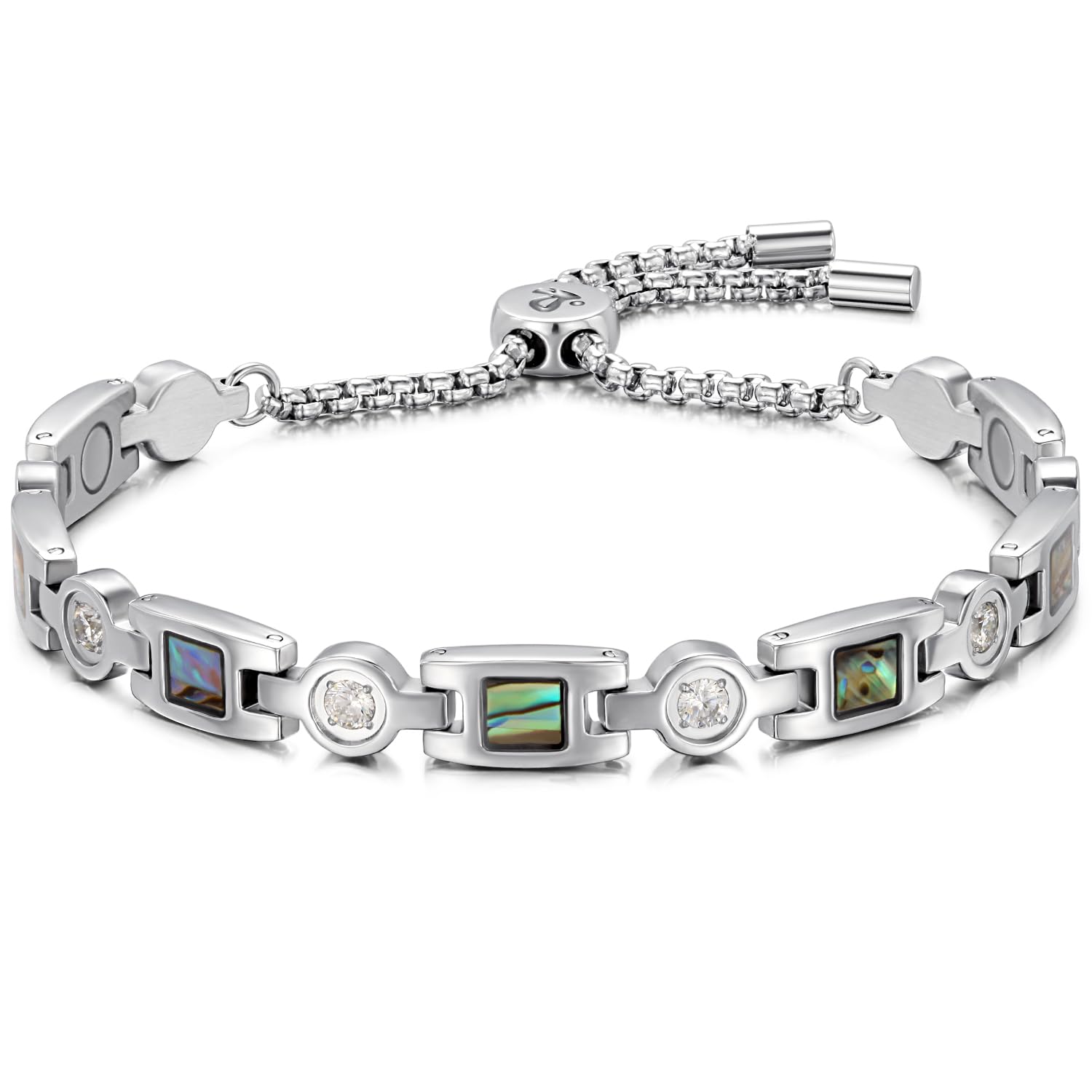 RainSo Women's Magnetic Bracelet - Elegant Stainless Steel Adjustable Jewellery with 3500 Gauss Strength | Hypoallergenic Gift Box & Professional Sizing Kit