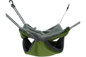 neolun Rat Ferret Cage Hammock Bedding Small Pet Cage Accessories Toy Double-Layer Hammock Bedding for Hamster Guinea Pig Rat Ferret Chinchilla Playing Sleeping(Light Green)