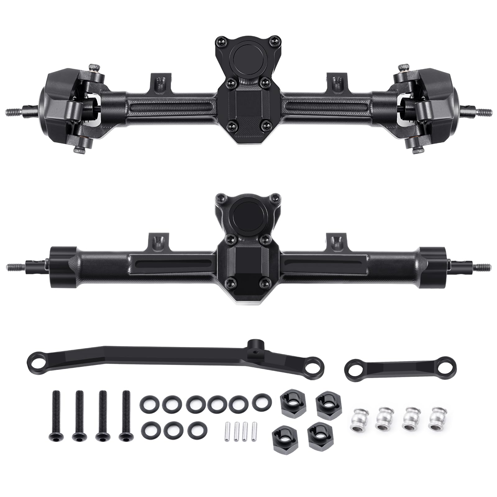 ZuoLan Aluminium Front Axle Rear Axle RC Axles +4 mm Extended for Axial SCX24 Deadbolt JLU C10 Gladiator 1/24th RC Crawler Car Upgrades Parts
