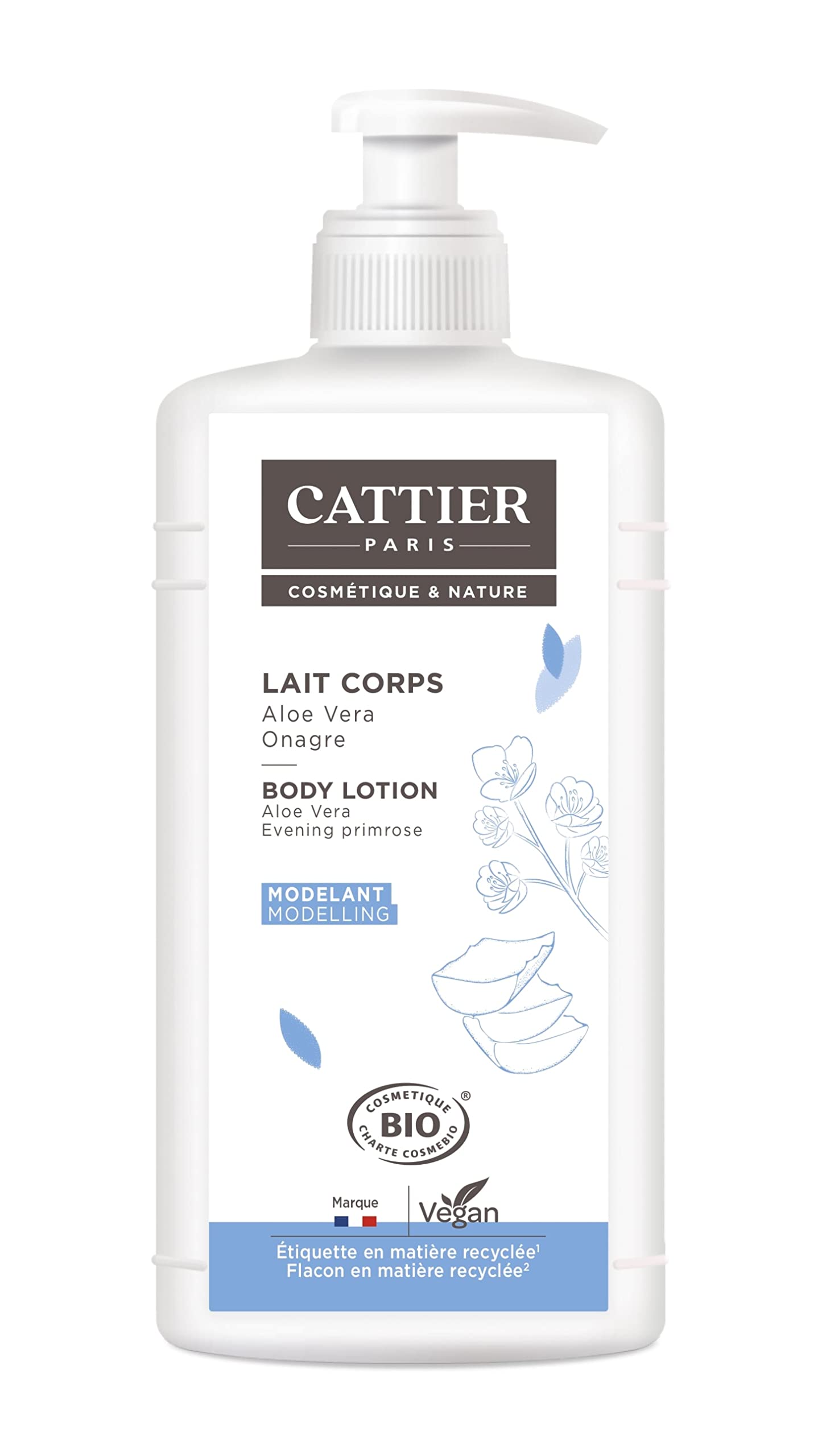 Cattier Lait modelant aloe vera onagre 500 ml
