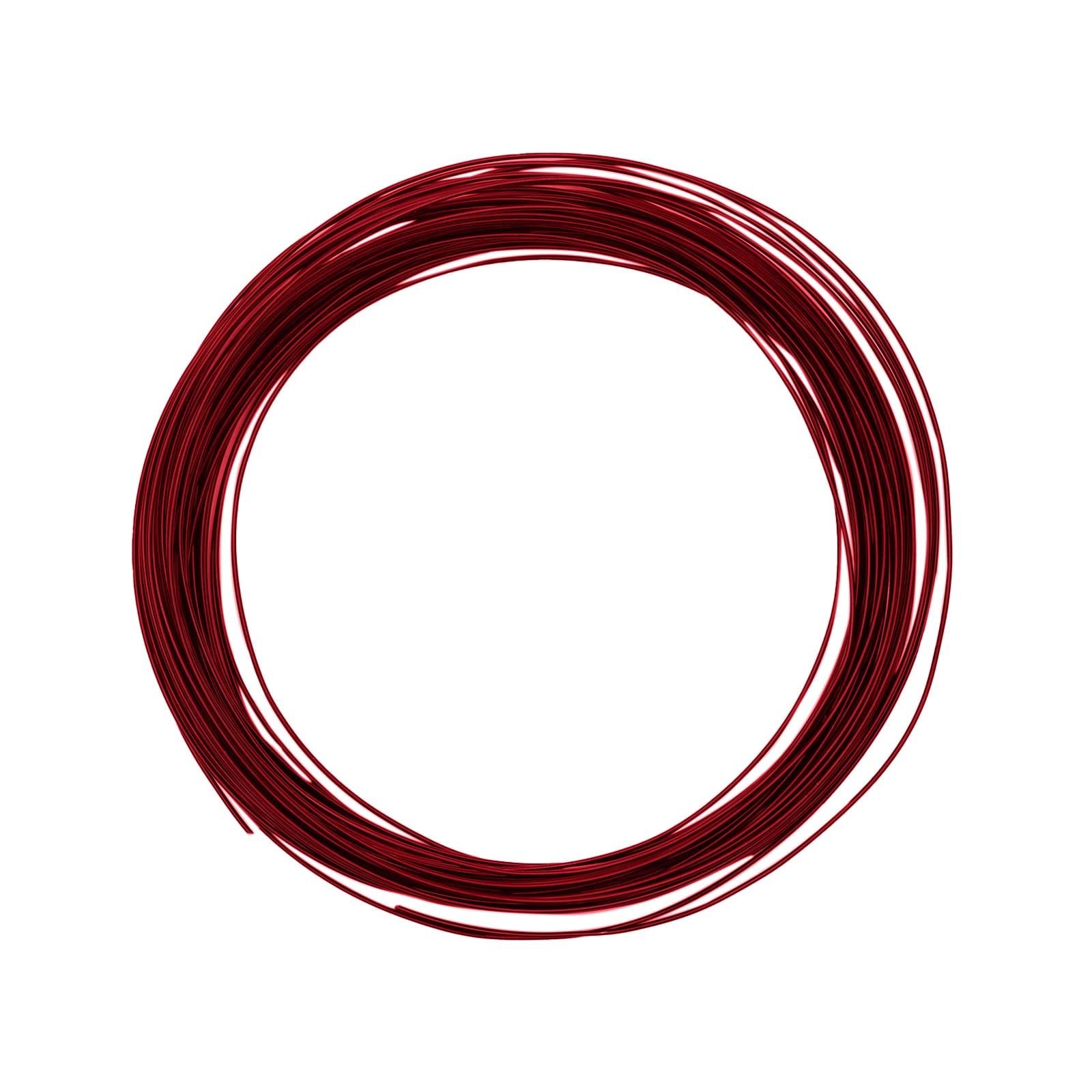 Vaessen Creative Aluminium Craft Wire 49.2 ft (15 m) x 0.03" (0.8 mm) Red - Flexible Metallic Wire for Crafting, Flower Arranging, Jewellery Making and Modelling