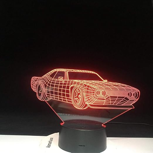 Bedside Table Lamps 3D Led Car Shape Night Light Colors Changing Visual Vehicle Luminaria Table