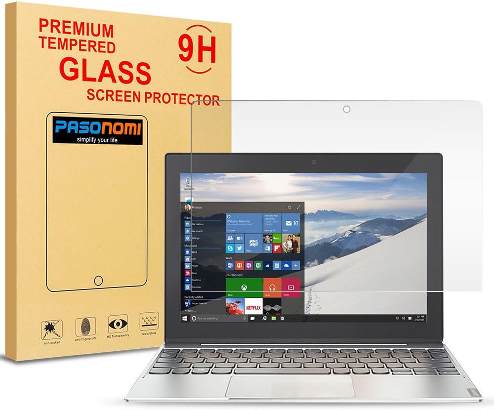 Lenovo MIIX 320 Screen Protector, Pasonomi [9H Hardness] [Crystal Clear] [Scratch-Resistant] Premium Tempered Glass Screen Protector Film for Lenovo MIIX 320 10.1" Tablet (Clear)