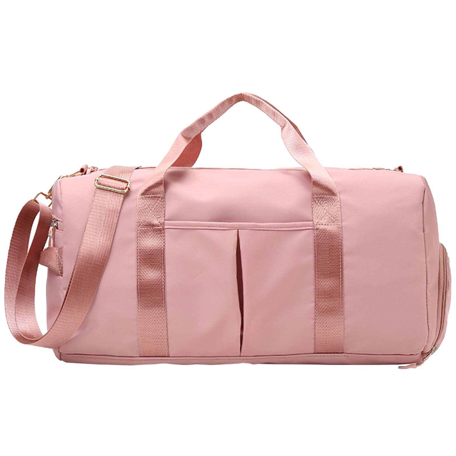 rismart Sport Duffel Bag Waterproof Dry Wet Separated Gym Bag, 35L Weekend Handbag with Shoes Compartment for Travel Swimming Yoga Hiking Camping, Pink