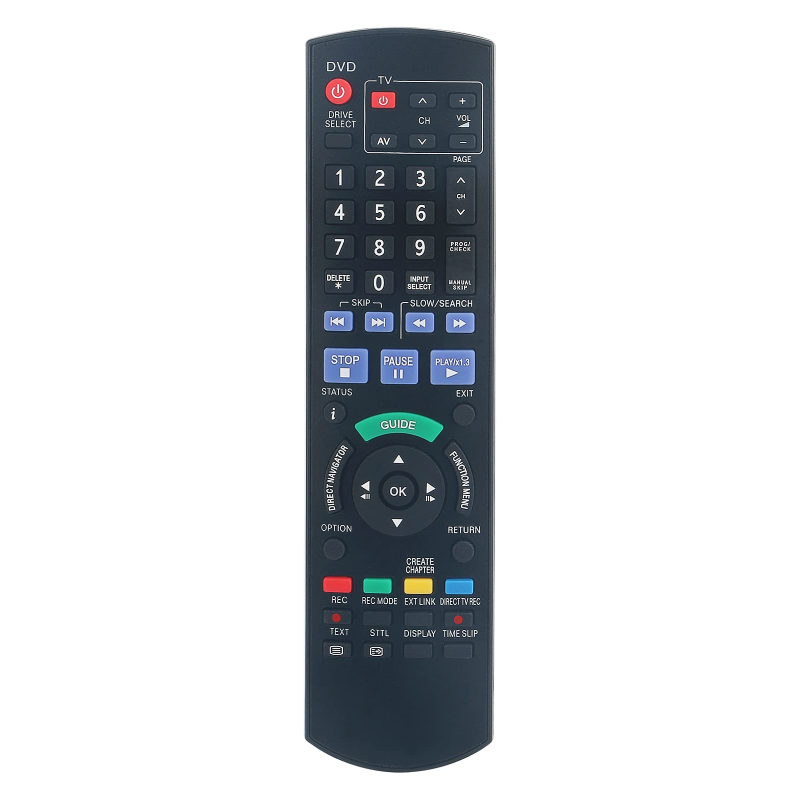 VINABTY N2QAYB000127 Replacement Remote Compatible with Panasonic DVD Player DMR-EX77EB DMR-EX78EB DMR-EX78EG DMR-EX88EB