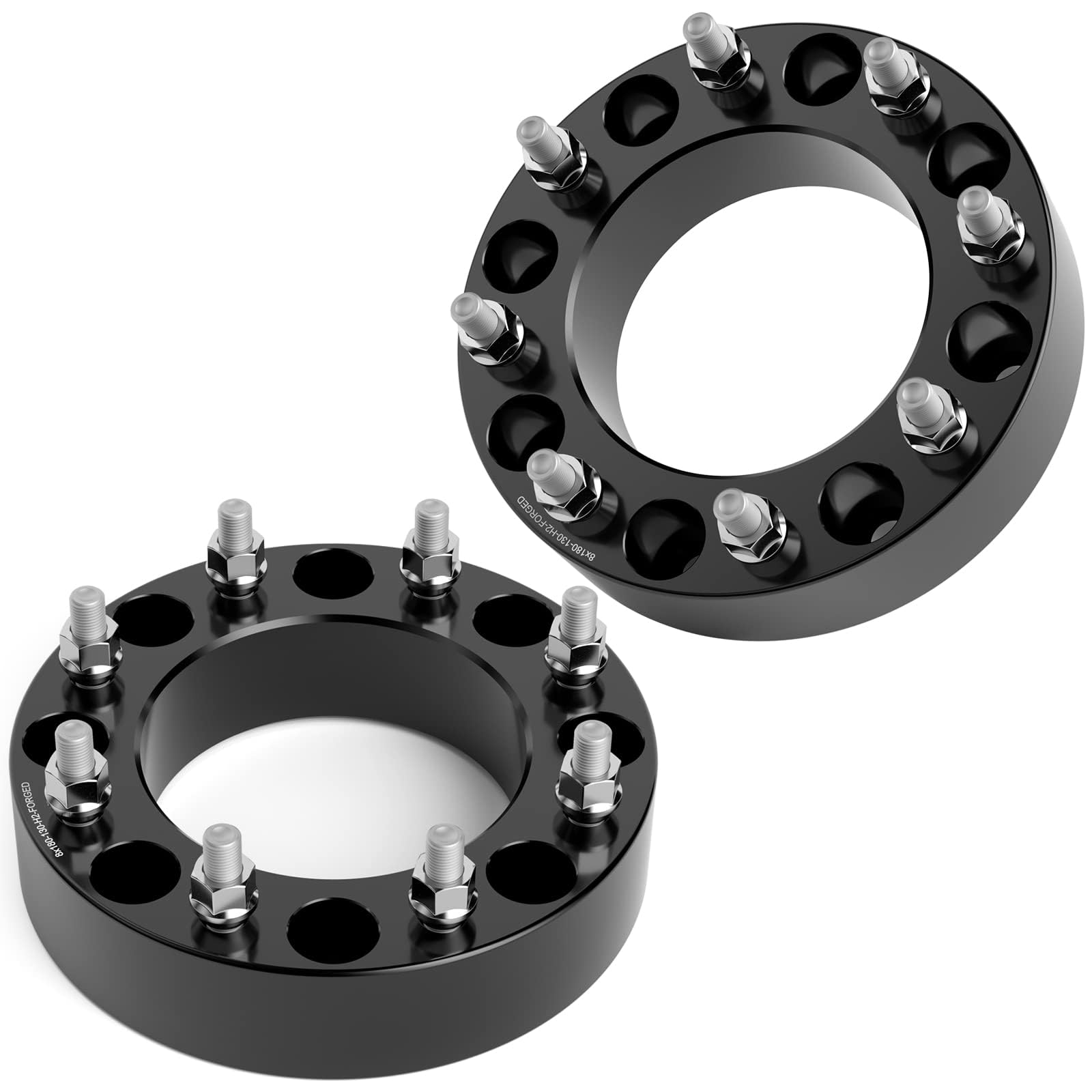 Photo 1 of KSP 2 inch 8x180 Wheel Spacers for 2011-2024 Chevy Silverado 2500 2500HD 3500HD GMC Sierra 2500HD 3500HD, 50.8mm 8x180 to 8x180 Forged Lug Centric Wheel Adapters 130mm Center Bore with M14x1.5 Studs