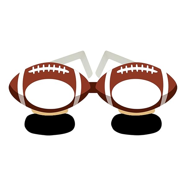 4E’S NOVELTY 36 PACK FOOTBALL PARTY PAPER GLASSES WITH EYE BLACK BULK FOOTBALL PARTY FAVORS FOR KIDS ADULTS – FOOTBALL PARTY SUPPLIES, FOOTBALL GLASSES FOR PHOTO BOOTH