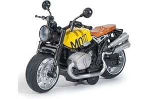 Gilumza Pull Back Motorcycle Toys, Tiny Gift with Music Lighting, Latte Motorcycles Toy for Kids Boys Age 3-8 Year Old (Yellow)
