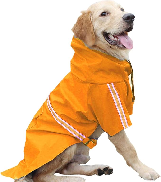 HAPEE Dog Raincoats for Large Dogs with Reflective Strip