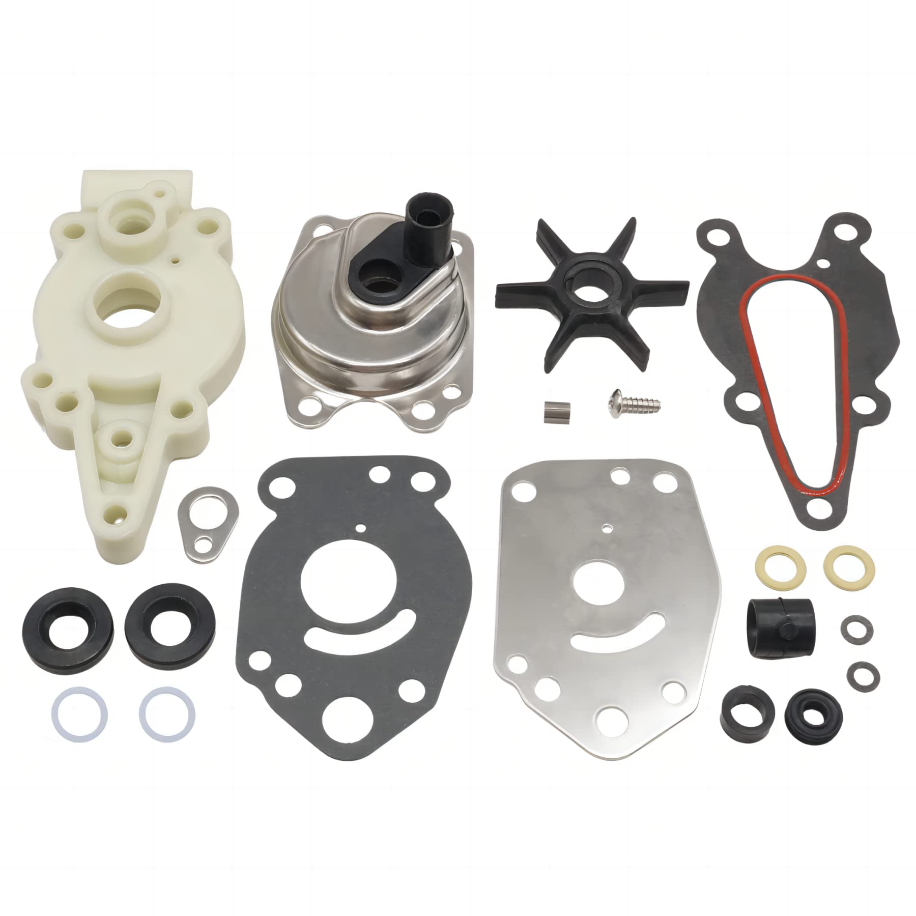 Photo 1 of GHmarine 42089A5 Water Pump Impeller Repair Kit for Mercury Mariner MerCruiser Force Outboard 6 8 9.9 10 15 HP Boat Motor Replacement 46-42089A4