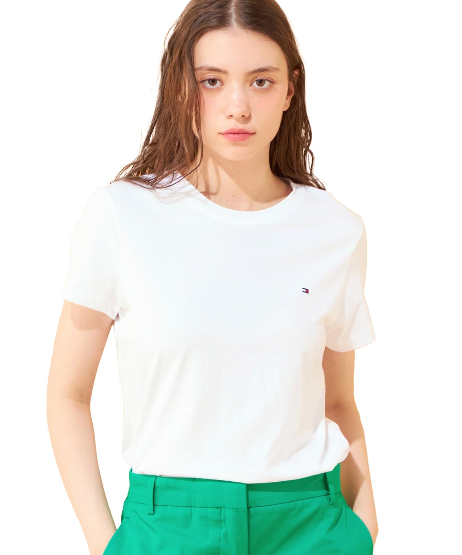 Tommy Hilfiger Women’s Short Sleeve Round Neck Heritage T-Shirt, White (Classic White), XL