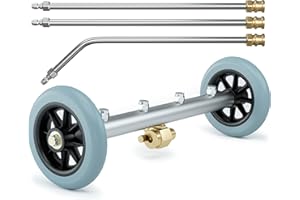 DBR TECH Pressure Washer Undercarriage Cleaner, 16 Inch, Professional-Grade, Power Wash Water Broom, Heavy Duty Sprayer for Under Car Clean, 1500-4000 PSI, Mud Salt Grime Dirt Cleaning, 3 Wands Attachment