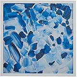 Marca Amazon - Stone & Beam Abstract Tonos de azul, marco de madera blanca, 32 "x 32"