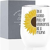 Onebttl Mema Gifts, Sunflower Grandma Gifts, 12oz Stainless Steel Insulated Tumbler for Sunflower Lovers, Perfect for Mother's Day, Birthday
