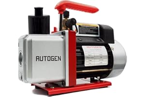 AUTOGEN 4CFM Rotary Vane HVAC Vacuum Pump 5 Pa 1/3HP AC Vacuum Pump R410a 1/4" Flare Inlet Port, 1-Stage for HVAC/AUTO AC Refrigerant Recharging, Degassing Wine, Milking Cow, Food Processing
