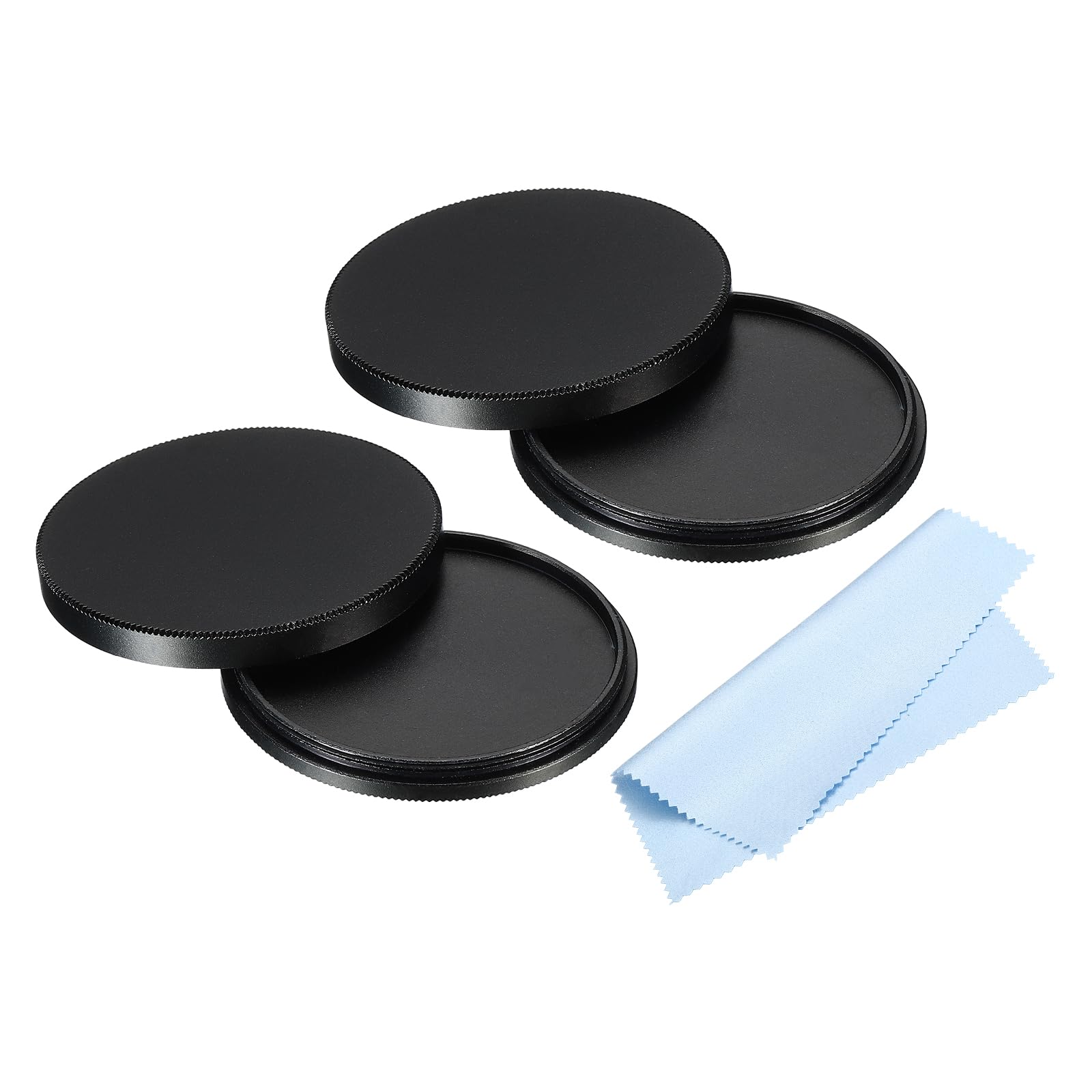 PATIKIL 52mm Lens Cap, 2pcs Camera Lens Cap Cover Universal Lens Filter Stack Cap Front Metal Protective Case Cover with Cleaning Cloth for Photography Camera Filter