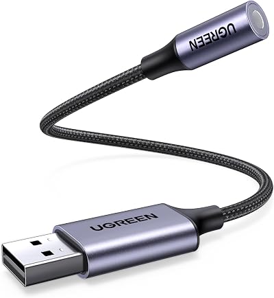 UGREEN USB to 3.5mm Jack Audio Adapter USB DAC TRRS Mic Headset Xbox PS4 Switch
