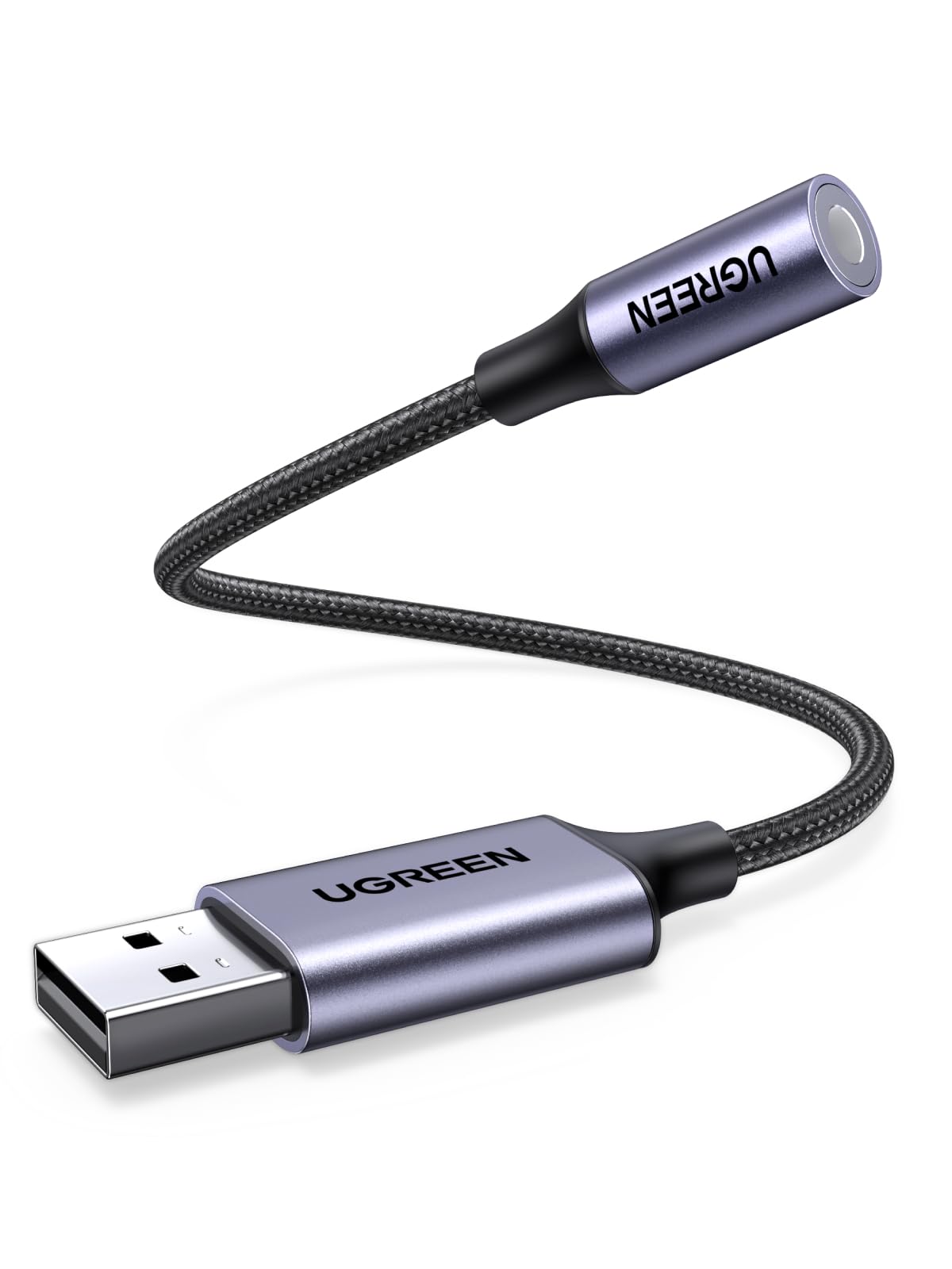 UGREEN USB to 3.5mm Jack Audio Adapter External Sound Card USB DAC TRRS Aux Headphone Microphone Converter Compatible with PC Laptop PS4 Switch Raspberry Pi 400 Mac Windows Linux Headset Earphone