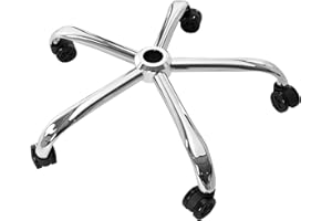Frassie Office Chair Base Replacement with Wheels, Heavy Duty 2500LBS Metal Stool Chair Base, 28 inch Universal Desk Chair Base Replacement Part, Silver