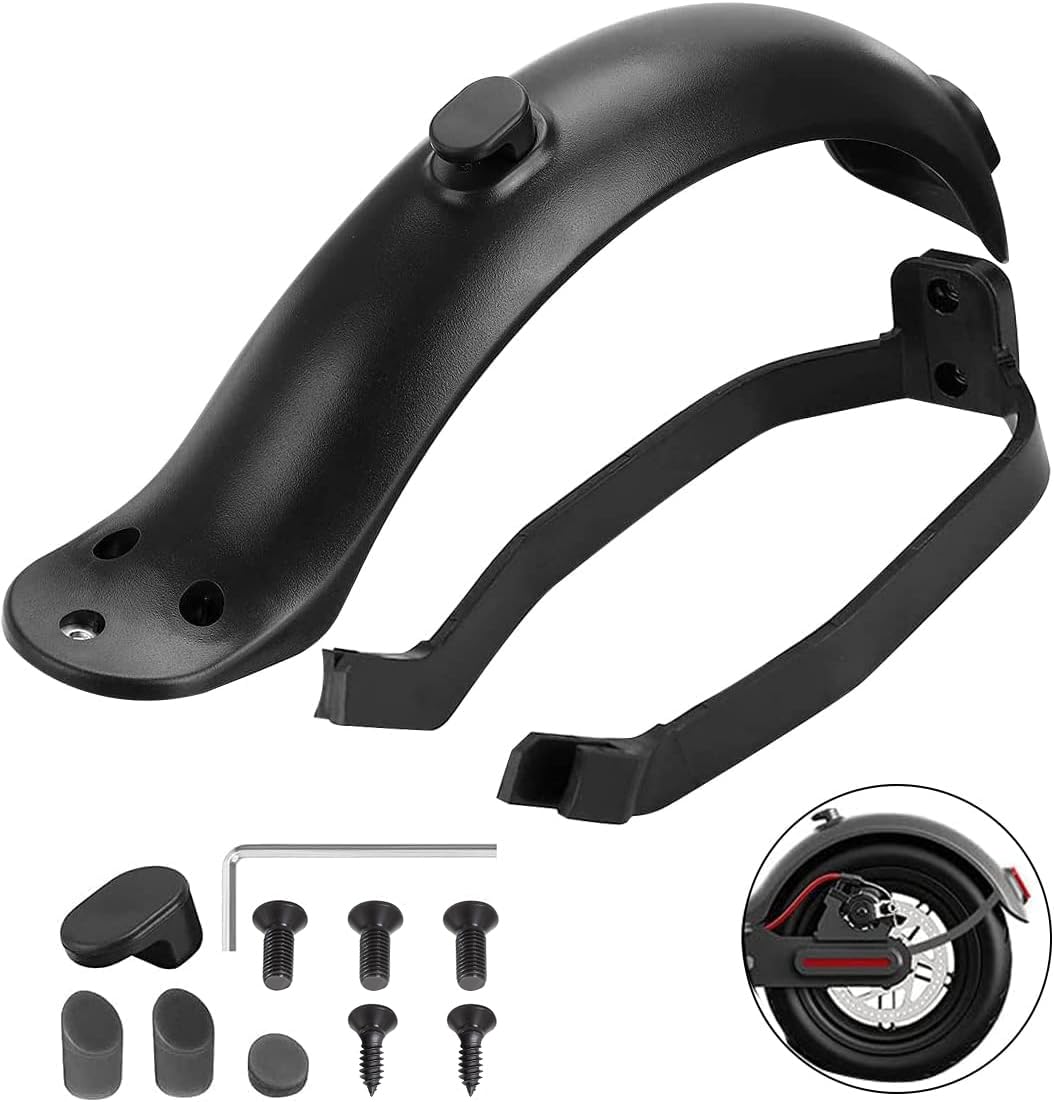 AKOFIC 2Pcs Scooter Rear Fender and Mudguard Bracket - Compatible with Xiaomi M365/M365 Pro Electric Scooter - Mudguard Replacement Accessory With Screws, Screw Caps, Protective Cap