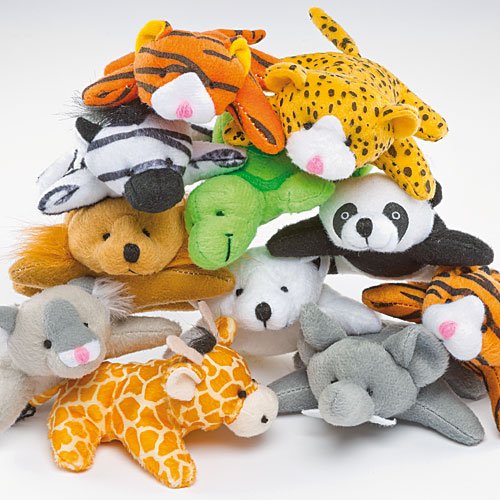 Baker Ross Animales de Peluche en Miniatura Pequeños Juguetes Relleno de Piñata Divertidos Premios y Regalos de Fiestas Infantiles (Pack de 1)