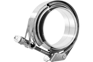 Vitonsbay 3.0 Inch V Band Clamp Coupling Quick Release with Flange Male Female 304 Stainless Steel(1Pcs)