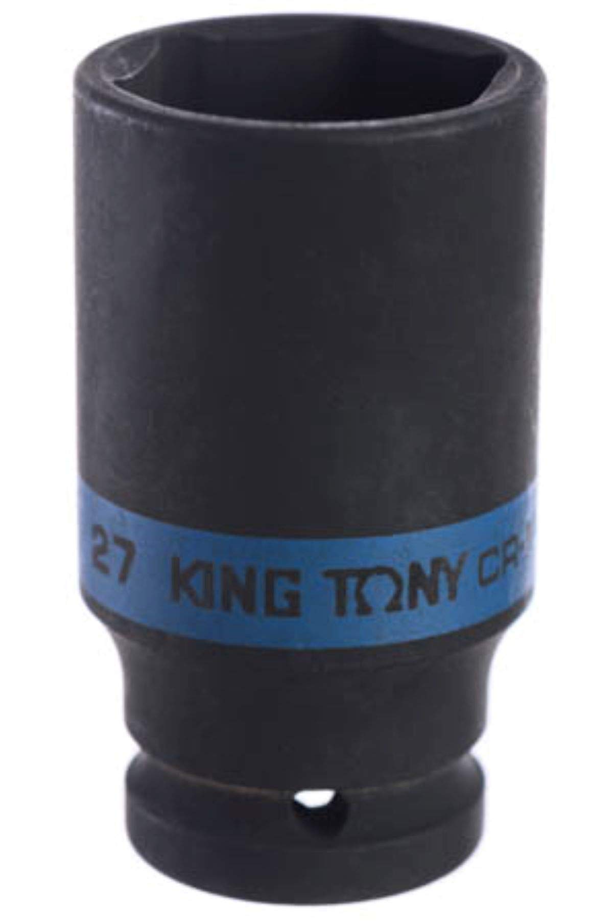 KING TONY 483527M Socket De Impacto Long Pared Fina 1/2" 27mm for DIYers & Professionals, Built for Repair and Installation tasks, 27mm, red