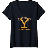 Womens Yellowstone Dutton Ranch V-Neck T-Shirt